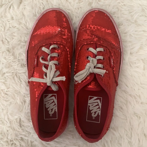 red sequin vans